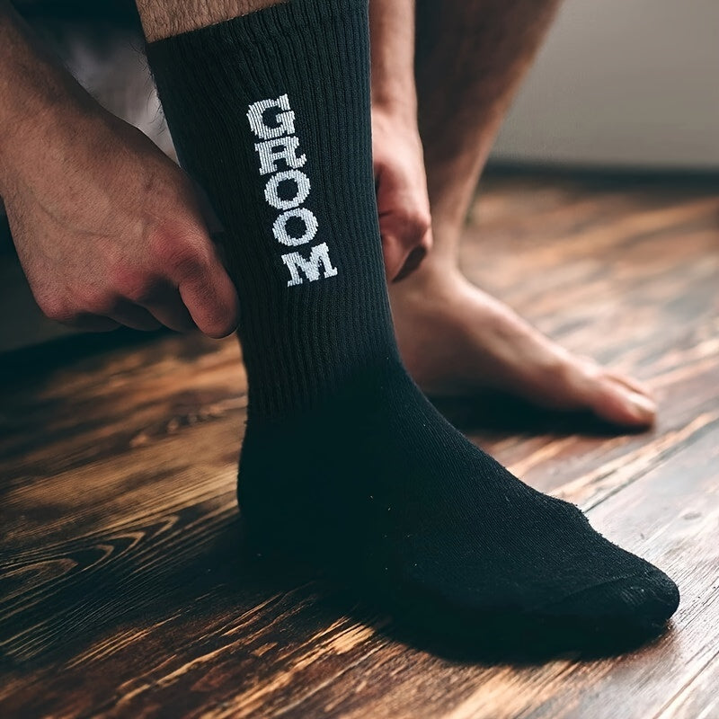 1 par/3 pares de calcetines de algodón para padrinos de boda, calcetines negros para novios, regalos para bodas, calcetines de regalo para padrinos de boda
