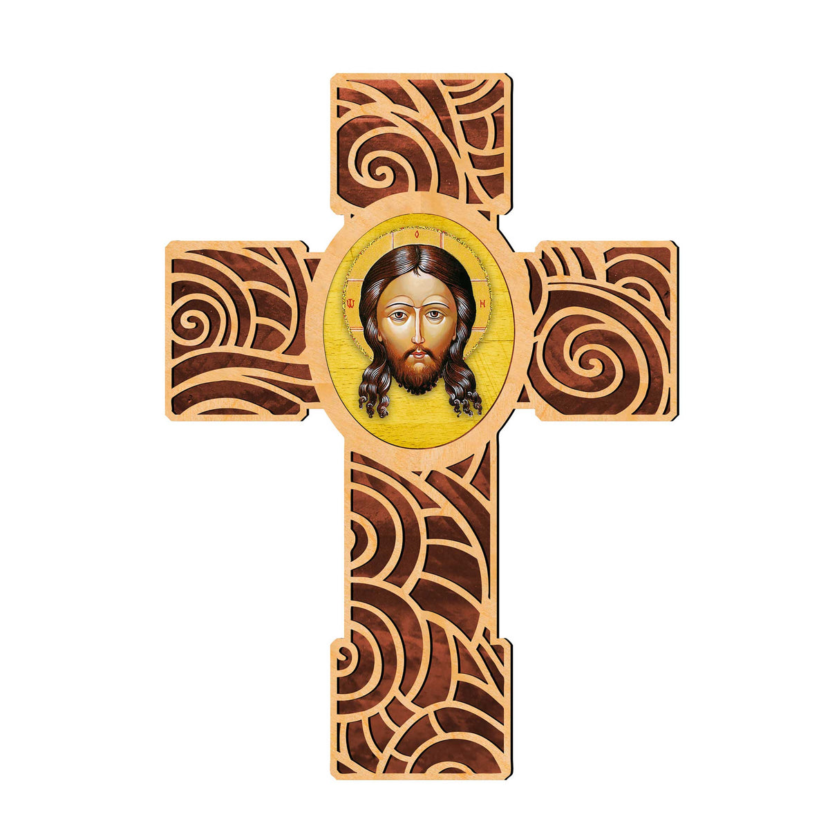 Cruz de madera moderna con el Santo Rostro de Museum Icons - Decoración inspiradora - 88218