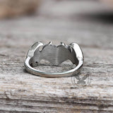 Bat And Heart Stainless Steel Gothic Ring