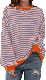 Striped Sweatshirt In Contrasting Colors - Lootquake