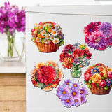 Bouquet of Flowers Decorative Wooden Magnets Set of 6 by G. Debrekht - Love Family Decor - 8090076G-S6