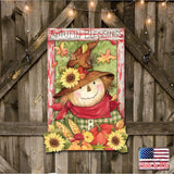 Decoración de puerta de Halloween con espantapájaros de Susan Winget - Decoración para Acción de Gracias y Halloween - 8471204H-SW