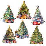 Christmas Tree Decorative Wooden Magnets Set of 6 by G. Debrekht - Christmas Decor - 8090044G-S6