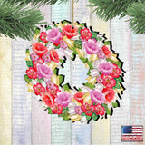 Flowers Summer Wreath Wooden Ornaments by G. DeBrekht - Easter Spring Decor - 8185303-2