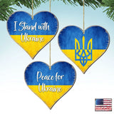 Solidarity with Ukraine Wooden Ornaments Set of 6 - International Decor - 8187120-S3