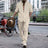 Men's Striped Hengli Collar Shirt Trousers - Lootquake
