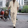 Men's Striped Hengli Collar Shirt Trousers - Lootquake