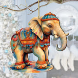 Carousel Elephant Wooden Ornaments by G. Debrekht - Christmas Decor - 8100192-3