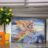 Flight to Aquarius Fantasy Wooden Wall Art by Josephine Wall - Fantasy Decor - 852116-JW