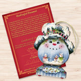 Joe Cool Snow Globe Wooden Ornaments by Jamie Mills-Price - Christmas Santa Snowman Decor - 8457506
