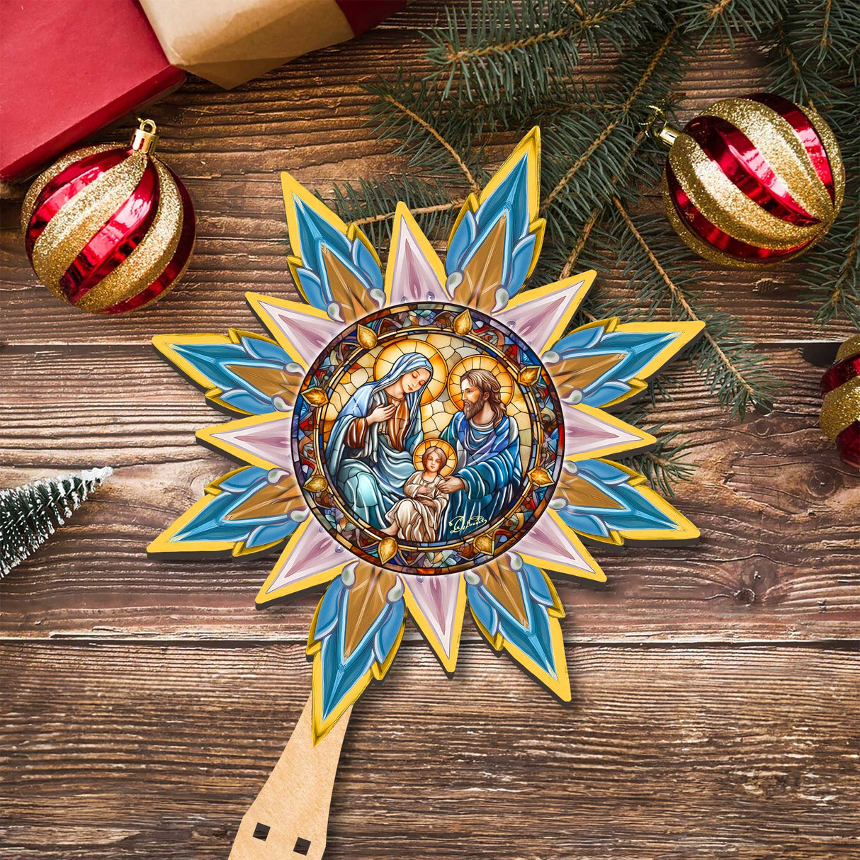 Estrella de la Natividad de madera para la punta del árbol, de G. Debrekht - Decoración navideña - 89505