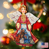 Nativity Christmas Angel Wooden Ornaments by G. DeBrekht - Nativity Holiday Decor - 8152722
