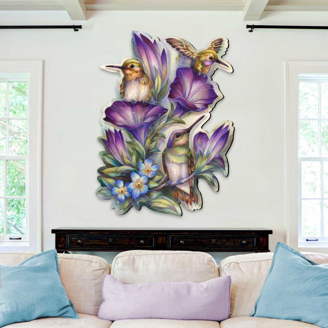 Everlasting Friendship Hummingbirds Wall Art by J. Bergsma - Wildlife Holiday Decor - 8591936W-JB
