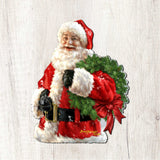 Corona navideña de Papá Noel para puerta de D. Gelsinger - Decoración navideña de muñeco de nieve de Papá Noel - 8461015H-1513