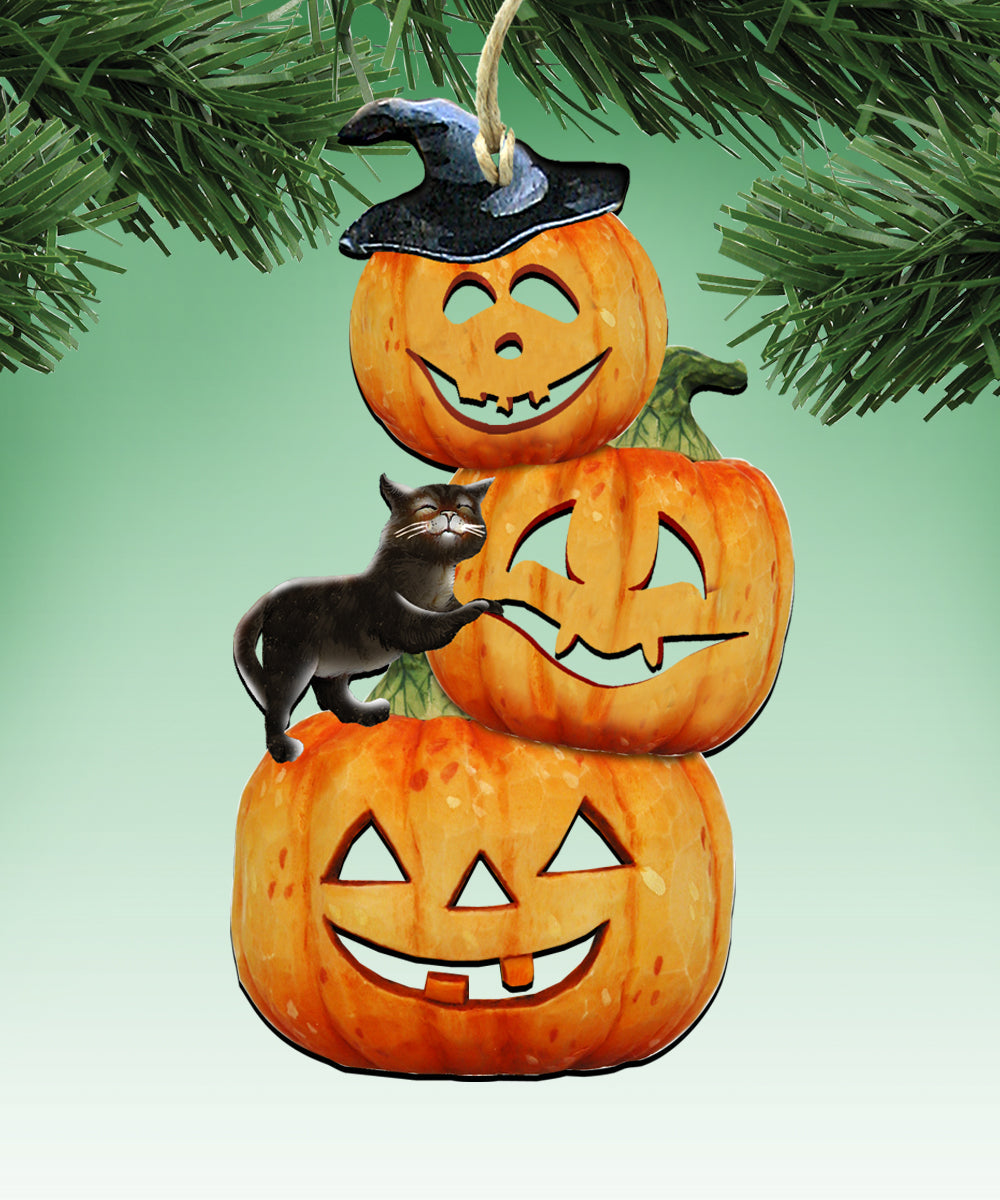 Classic Halloween Wooden Ornaments Set of 3 by G. DeBrekht - Christmas Décor - 8100084S3