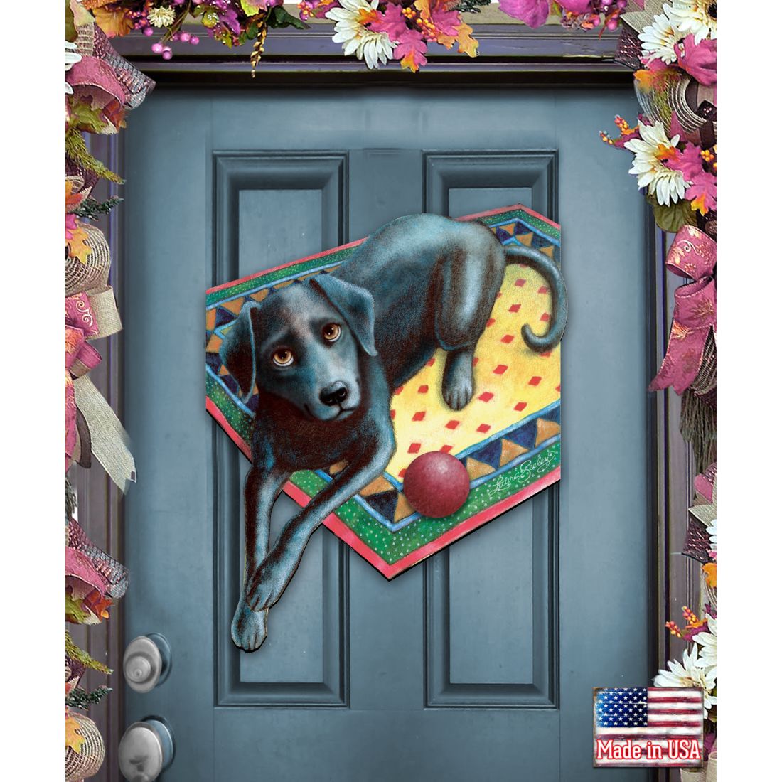 Ready When You Are Holiday Door Decor by Laura Seeley - Pets Dog and Cats Decor - 8511017H