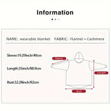 1pc Wearable Blanket Hoodie, Oversized Sherpa Hooded As Birthday Gifts For Mom Women Girlfriend Men, Cozy Sweatshirt With Giant Pocket