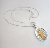 Chrysostom Silver Plated Mother of Pearl Silver Necklace - 43059