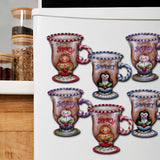 Juego de 6 imanes decorativos de madera con temática de temporada dulce y picante de Jamie Mills-Price - Decoración navideña - 8090053G-S6