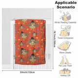 1pc Thanksgiving Turkey Print Flannel Blanket, Soft Warm Throw Blanket Nap Blanket For Couch Sofa Office Bed Camping Travel, Multi-purpose Gift Blanket For All Season