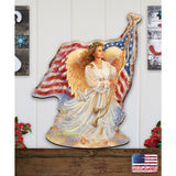 Ángel de la Libertad Americana, decoración navideña para puerta de D. Gelsinger - Decoración navideña americana - 8461021H-0107