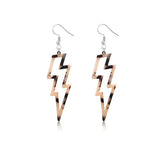 80s Neon Earrings Hollow Lightning Bolt Earrings Halloween Punk Retro Earrings for Women 80s Party Earrings (Leopard print) - Lootquake
