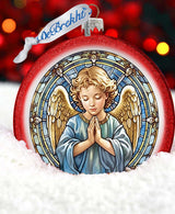 Little Angel Ball Glass Ornament by G. Debrekht - Nativity Holiday Decor - 73565C