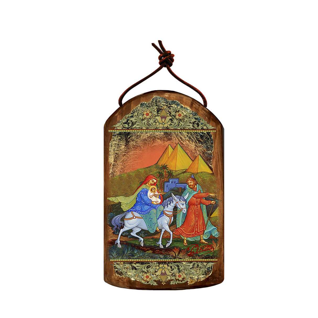 Flight to Egypt Religious Orthodox Sacred Icon Ornament - Inspirational Icon Decor - 87016