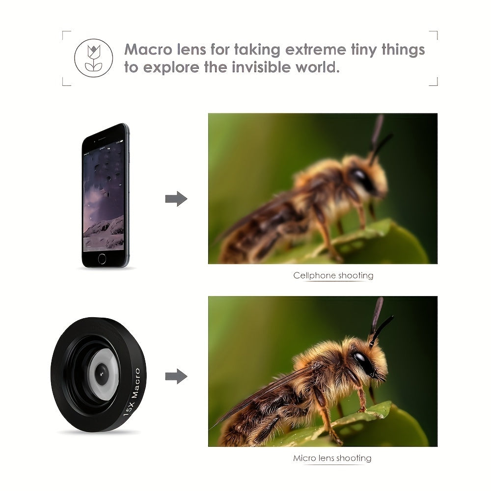 [Lente de cámara HD 5 en 1] Kit de lentes de cámara HD 5 en 1