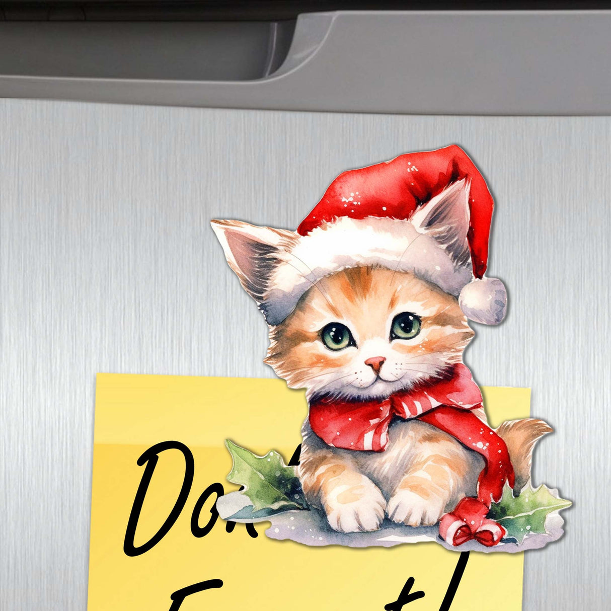 Christmas Cats Decorative Wooden Magnets Set of 6 by G. Debrekht - Pets Dog and Cat Decor - 8090016G-S6