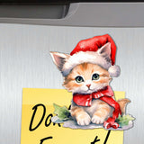 Christmas Cats Decorative Wooden Magnets Set of 6 by G. Debrekht - Pets Dog and Cat Decor - 8090016G-S6