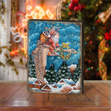 Christmas Goose Santa Wooden Wall Art by G. DeBrekht - Christmas Santa Snowman Decor - 81241130B