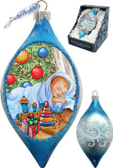 Adorno navideño de cristal con forma de gota para el primer bebé de G. DeBrekht - Decoración navideña - 757-033
