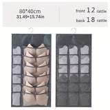 Sac de rangement pour sous-vêtements double face - Solution de rangement polyvalente pour lingerie et chaussettes, design compact et adapté aux voyages, avec fonction d'accrochage facile