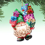 Gift Giver Gnome Dwarf Wreath Wooden Ornaments by Gelsinger - Christmas Decor - 8161054-DG