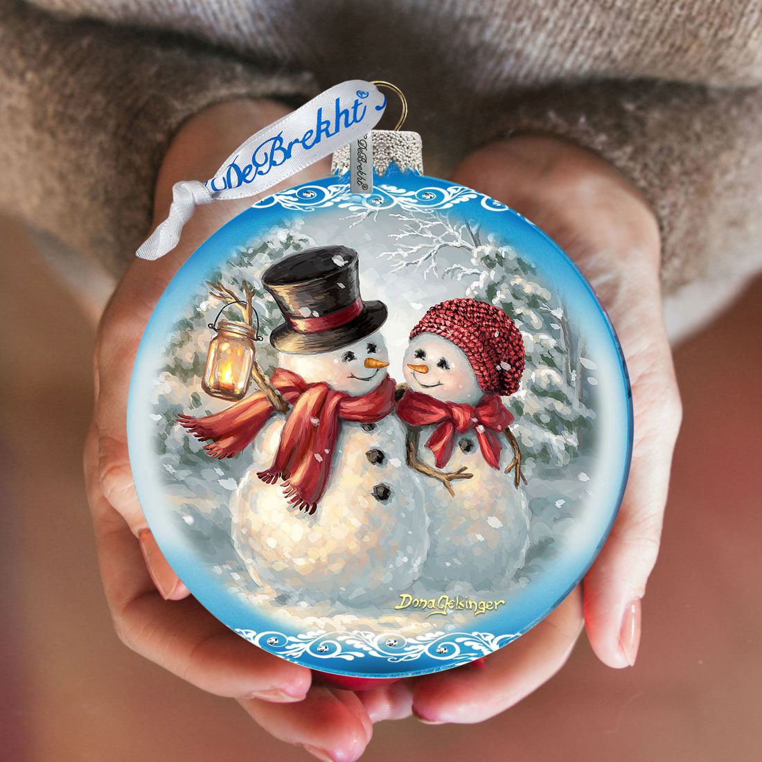 Snow Much in Love Glass Ornament Limited Edition by D. Gelsinger - Christmas Santa Snowman Decor - 73889-1708