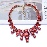 Luxurious Exaggerating Geometric Big Gem Necklace - Lootquake