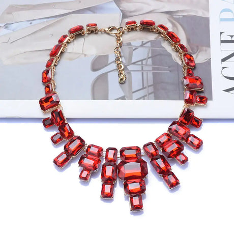 Luxurious Exaggerating Geometric Big Gem Necklace - Lootquake