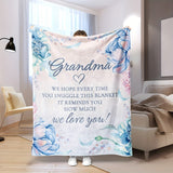1pc Grandmas Cherished Throw Blanket - Ultra-Soft & Cozy Gift for Birthday, Valentines, Christmas, Thanksgiving - Personalized from Granddaughter with Heartwarming Design for Year-Round Comfort and Emotional Connection