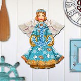 Coastal Angel with Anchor Door Decor by G. DeBrekht - Coastal Holiday Decor - 8152724-2H