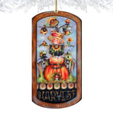 Harvest Pumpkin Scarecrow Wooden Ornaments by Jamie Mills-Price Thanksgiving Decor - 8611075-MP