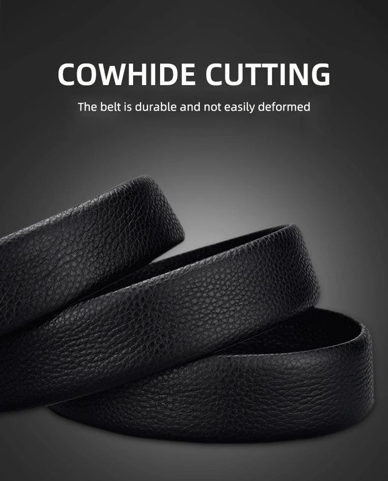 Belts for 3.5cm Width Sports Car Brand Fashion Automatic Buckle Black Genuine Leather Men's Jeans High Quality Waist Male Strap