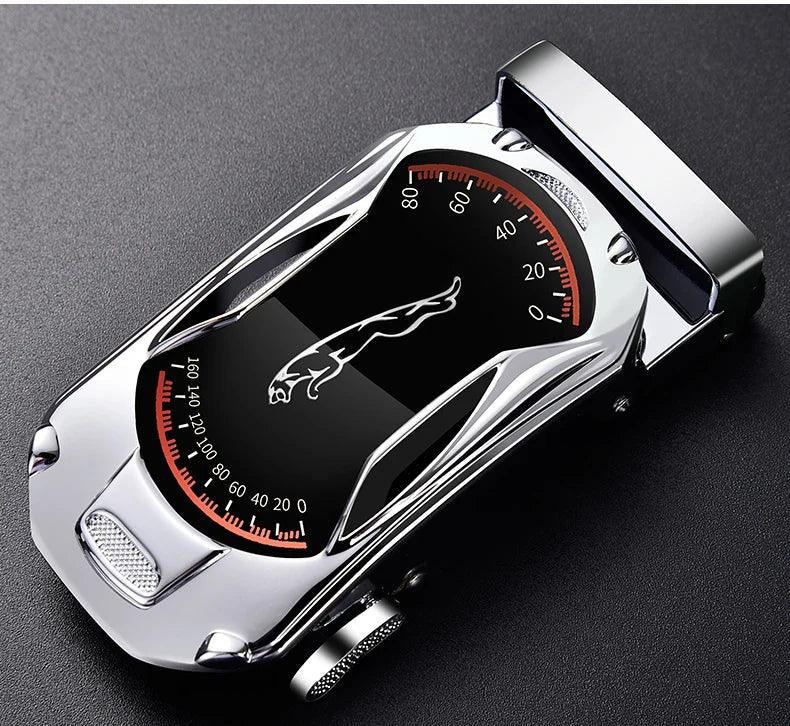 Belts for 3.5cm Width Sports Car Brand Fashion Automatic Buckle Black Genuine Leather Men's Jeans High Quality Waist Male Strap