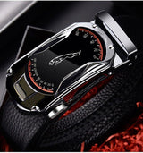 Belts for 3.5cm Width Sports Car Brand Fashion Automatic Buckle Black Genuine Leather Men's Jeans High Quality Waist Male Strap