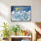 Arte rústico de lobos para pared de madera de Nature Wonders - Decoración de vida silvestre - 95211B