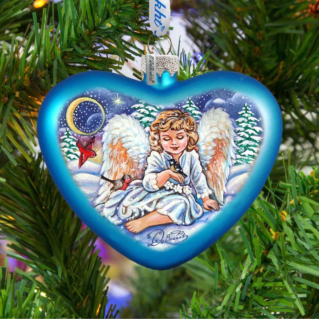 Girl Angel Glass Ornament by G. DeBrekht - Christmas Decor - 753-011