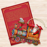 Adornos de madera de tren de Papá Noel de G. Debrekht, decoración navideña de muñeco de nieve de Papá Noel - 8611090