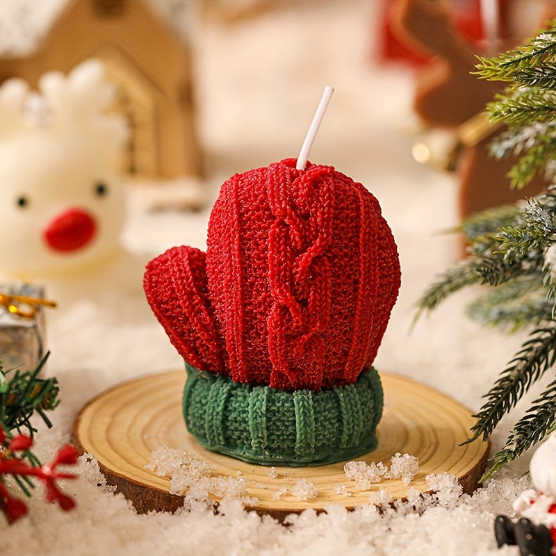 1 vela perfumada con forma de guantes navideños, 4 estilos, regalo de Navidad, fotografía, uso doméstico.