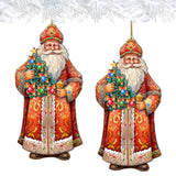 Santa's Tree of Joy Wooden Ornaments by G. Debrekht - Christmas Santa Snowman Decor - 8691418