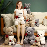 23-45cm New Lovely Hug Roses Teddy Bear Plush Pillow Stuffed Soft Animal Dolls Nice Birthday Gift Girlfriend Valentine's Day